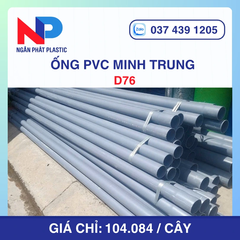 Ống Nhựa UPVC D76 Minh Trung Bơm Cát
